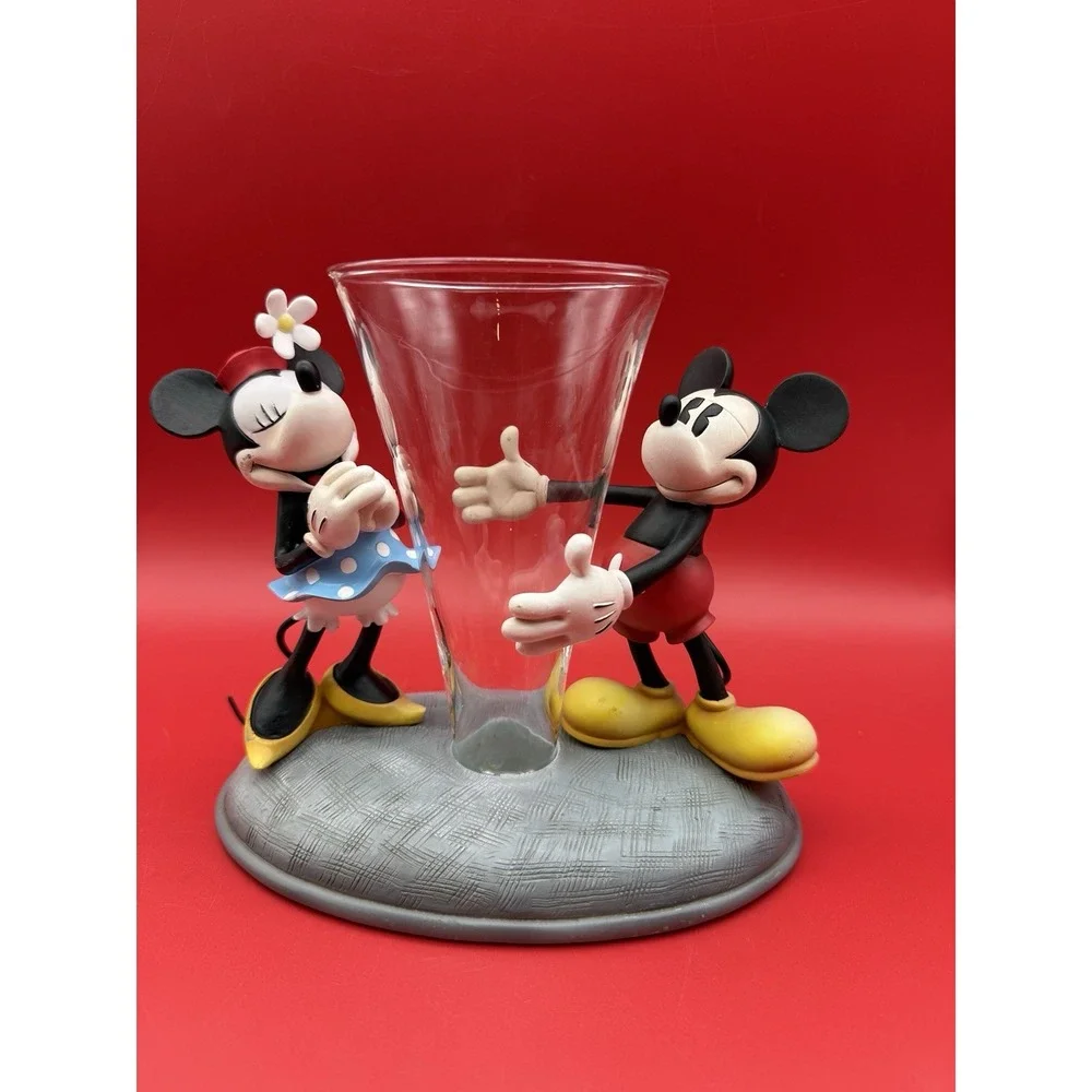 RARE Hallmark Flower Vase Disney Mickey & Minnie Mouse Limited Edition Figurine